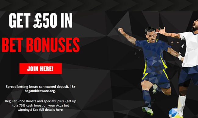 Get £50 In Bet Bonuses by SpreadEx!