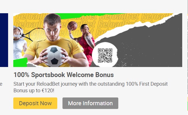 100% Sportsbook Welcome Bonus by Reloadbet bookmaking company!