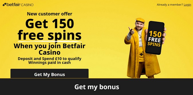 Claim 150 Free Spins at Betfair Casino